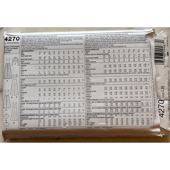 Simplicity‎ 4270 Women's Vintage Evening Dresses 2 Lengths Size 16-18-20-22-24 - Picture 4 of 6